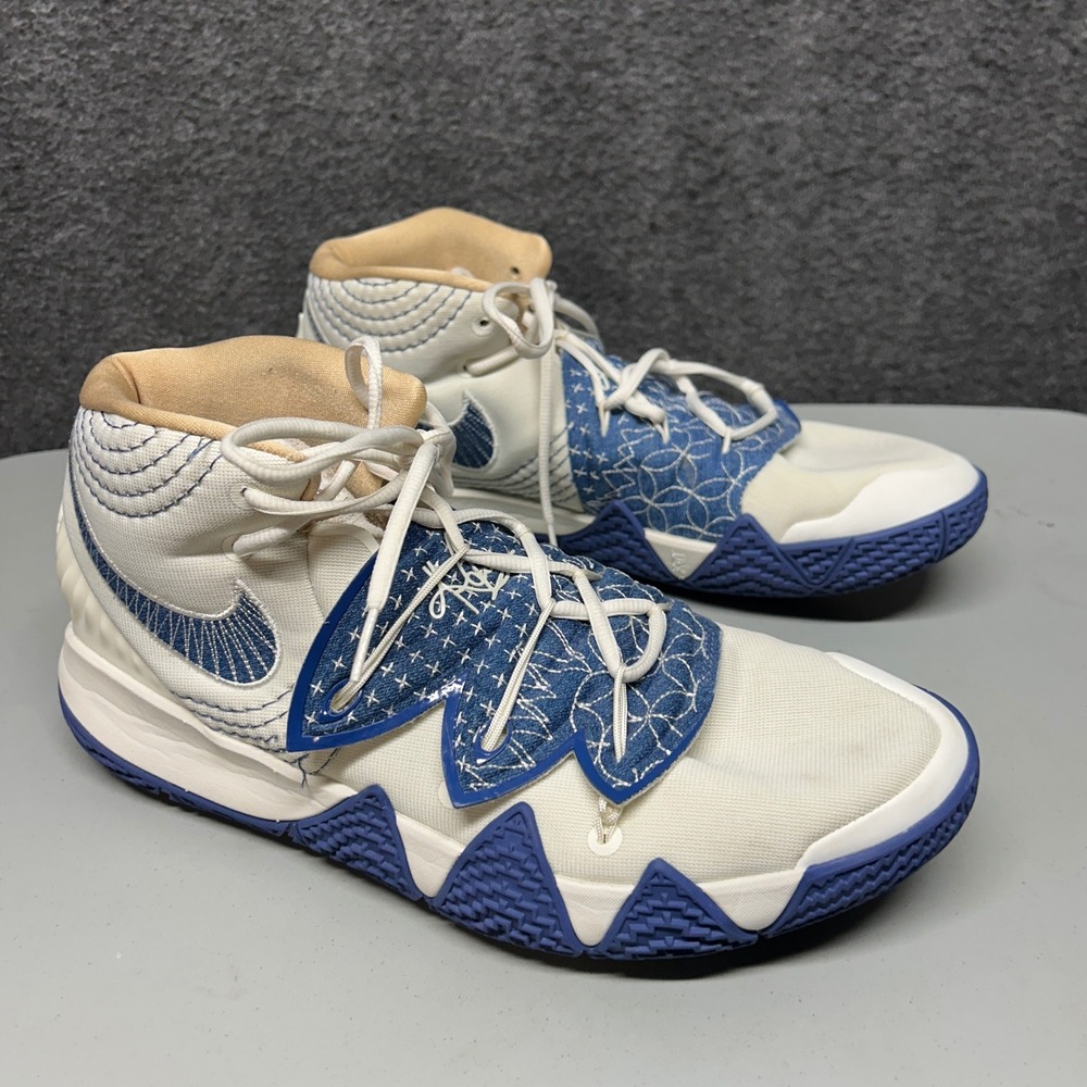 Nike Kyrie 4 IV Basketball Shoes‎ Sneakers White Blue Men's Size 13